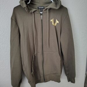 True Religion Men's Hunter Greeni Zip-Up Hoodie